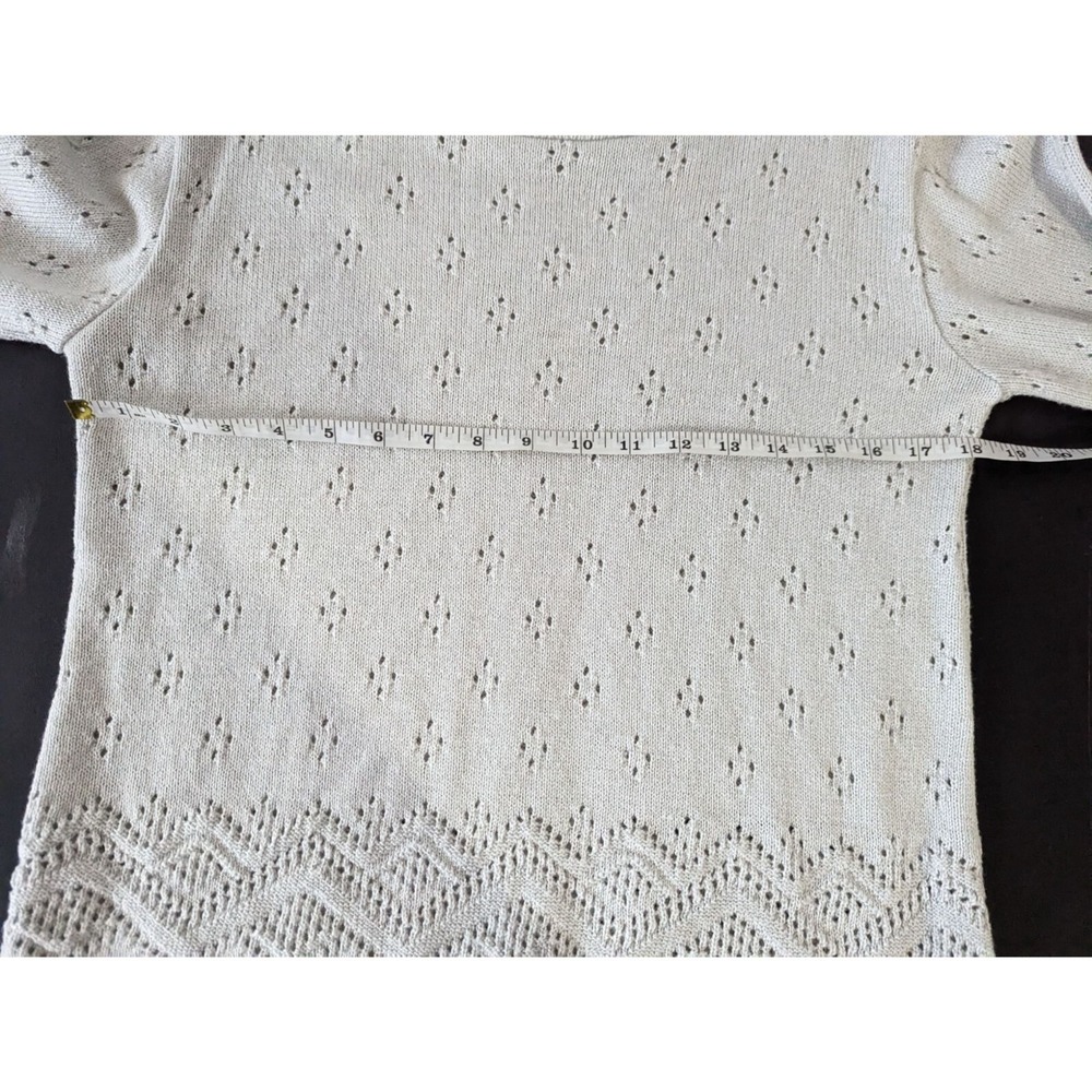Carly Blake Womens Crochet Sweater Small Vintage 90s Coquette Soft‎ Girl Granny - Picture 7 of 8